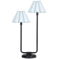 Polly Double Arm Tischlampe, Blackened Brass/Oyster