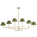 Polly Chandelier, Natur Brass/Misty Blau