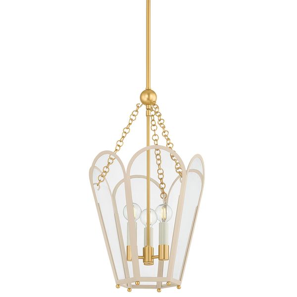 Paulette Wall Sconce, Aged Brass/Ceramic Indigo Wash