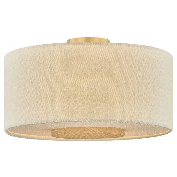 Miller 3 Light Flush Mount, Aged Brass